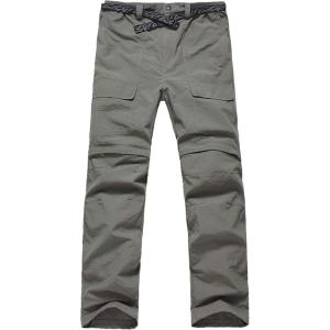 imageFlygo Mens Lightweight Quick Dry Windproof Waterproof Convertible Cargo PantsArmy Green