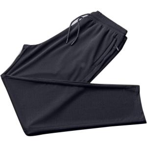 imageFlygo Mens Mesh Pants Elastic Waist Drawstring Joggers Tapered Track Athletic Workout SweatpantsDark Blue