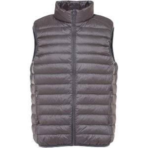 imageFlygo Mens Outdoor Lightweight Packable Puffer Vest Sleeveless Casual Work Down VestsGrey