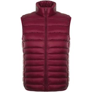 imageFlygo Mens Outdoor Lightweight Packable Puffer Vest Sleeveless Casual Work Down VestsWine Red