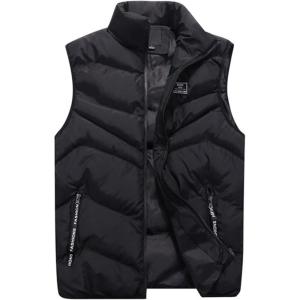 imageFlygo Mens Winter Outdoor Lightweight Sleeveless Padded Puffer Vest Jacket CoatBlack