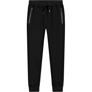 imageFlygo Mens Winter Thermal Fleece Tapered Joggers Running Sweatpants Active PantsBlack