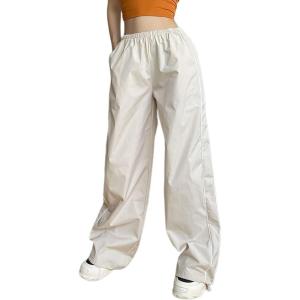 imageFlygo Track Pants Women Baggy Pants Y2k Cargo Pants Womens Spring Fashion Parachute Pant for WomenApricot