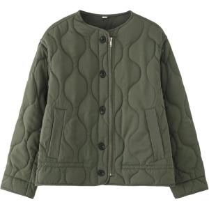imageFlygo Women Lightweight Quilted Jackets Oversized Long Sleeve Zip Cropped Puffer Padded Coat Fall Winter JacketArmy Green