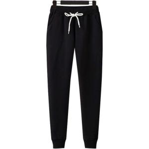 imageFlygo Womens Classic Drawstring Waist Sweatpants Active Lounge Jogger PantsBlack
