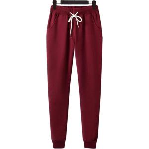 imageFlygo Womens Classic Drawstring Waist Sweatpants Active Lounge Jogger PantsWine Red