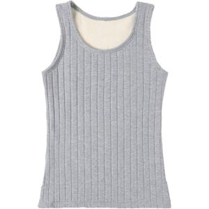 imageFlygo Womens Fleece Lined Tank Top Thermal Skinny Underwear TopsGrey
