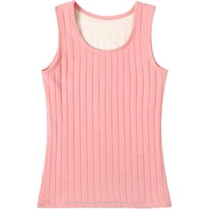 imageFlygo Womens Fleece Lined Tank Top Thermal Skinny Underwear TopsPink
