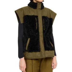 imageFlygo Womens Fleece Quilted Puffer Vest Stand Collar Sherpa Warm Zipper Sleeveless Jacket Outerwear with Pockets