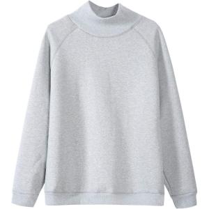 imageFlygo Womens Girls Warm Fleece Sherpa Lined High Neck Pullover SweatshirtLight Grey