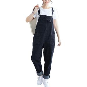 imageFlygo Womens Loose Baggy Denim Bib Overalls Jumpsuit Harem PantsStyle 05 Black