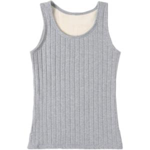imageFlygo Womens Thermal Underwear Winter Warm Base Layer Fleece Lined Cami Tank TopsGrey