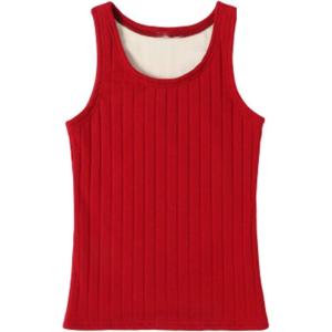 imageFlygo Womens Thermal Underwear Winter Warm Base Layer Fleece Lined Cami Tank TopsWine Red