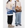 imageFlygo Mens Cow Sweater Harajuku Oversized Sweaters Chunky Casual Knit Pullover Jumper Fall Winter FashionCoffee