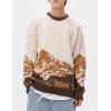 imageFlygo Mens Cow Sweater Harajuku Oversized Sweaters Chunky Casual Knit Pullover Jumper Fall Winter FashionCoffee