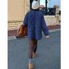 imageFlygo Womens Oversized Quilted Lightweight Jacket Button Down Puffer Padded Outerwear with PocketDarkblue