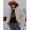 imageFlygo Womens Faux Fur Coat Jacket Fluffy 2025 Winter Jackets Lapel Long Sleeve Loose Shaggy Coats OuterwearBeige