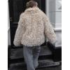 imageFlygo Womens Faux Fur Coat Jacket Fluffy 2025 Winter Jackets Lapel Long Sleeve Loose Shaggy Coats OuterwearBeige