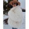 imageFlygo Womens Faux Fur Coat Jacket Fluffy 2025 Winter Jackets Lapel Long Sleeve Loose Shaggy Coats OuterwearBeige