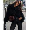 imageFlygo Womens Faux Fur Coat Jacket Fluffy 2025 Winter Jackets Lapel Long Sleeve Loose Shaggy Coats OuterwearBlack