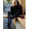 imageFlygo Womens Faux Fur Coat Jacket Fluffy 2025 Winter Jackets Lapel Long Sleeve Loose Shaggy Coats OuterwearBlack