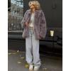 imageFlygo Womens Long Faux Fur Coats Fluffy Faux Fur Jacket Long Sleeve Lapel Furry Coats Fuzzy Winter JacketTaupe