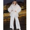 imageFlygo Womens Long Faux Fur Coats Fluffy Faux Fur Jacket Long Sleeve Lapel Furry Coats Fuzzy Winter JacketWhite