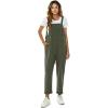 imageFlygo Womens Overalls Cotton Linen Overalls for Women Loose Fit Harem Wide Leg Jumpsuit with PocketsArmy Green
