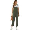 imageFlygo Womens Overalls Cotton Linen Overalls for Women Loose Fit Harem Wide Leg Jumpsuit with PocketsArmy Green