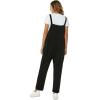 imageFlygo Womens Overalls Cotton Linen Overalls for Women Loose Fit Harem Wide Leg Jumpsuit with PocketsBlack