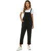 imageFlygo Womens Overalls Cotton Linen Overalls for Women Loose Fit Harem Wide Leg Jumpsuit with PocketsBlack