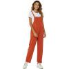 imageFlygo Womens Overalls Cotton Linen Overalls for Women Loose Fit Harem Wide Leg Jumpsuit with PocketsBrickred