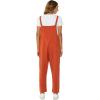 imageFlygo Womens Overalls Cotton Linen Overalls for Women Loose Fit Harem Wide Leg Jumpsuit with PocketsBrickred