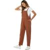 imageFlygo Womens Overalls Cotton Linen Overalls for Women Loose Fit Harem Wide Leg Jumpsuit with PocketsBrown