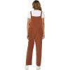 imageFlygo Womens Overalls Cotton Linen Overalls for Women Loose Fit Harem Wide Leg Jumpsuit with PocketsBrown