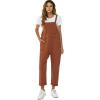 imageFlygo Womens Overalls Cotton Linen Overalls for Women Loose Fit Harem Wide Leg Jumpsuit with PocketsBrown