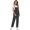 imageFlygo Womens Overalls Cotton Linen Overalls for Women Loose Fit Harem Wide Leg Jumpsuit with PocketsDark Grey