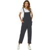 imageFlygo Womens Overalls Cotton Linen Overalls for Women Loose Fit Harem Wide Leg Jumpsuit with PocketsDark Grey