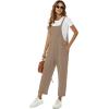 imageFlygo Womens Overalls Cotton Linen Overalls for Women Loose Fit Harem Wide Leg Jumpsuit with PocketsDark Khaki