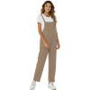 imageFlygo Womens Overalls Cotton Linen Overalls for Women Loose Fit Harem Wide Leg Jumpsuit with PocketsDark Khaki