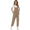 imageFlygo Womens Overalls Cotton Linen Overalls for Women Loose Fit Harem Wide Leg Jumpsuit with PocketsDark Khaki
