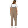 imageFlygo Womens Overalls Cotton Linen Overalls for Women Loose Fit Harem Wide Leg Jumpsuit with PocketsDark Khaki