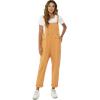 imageFlygo Womens Overalls Cotton Linen Overalls for Women Loose Fit Harem Wide Leg Jumpsuit with PocketsGinger