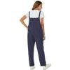 imageFlygo Womens Overalls Cotton Linen Overalls for Women Loose Fit Harem Wide Leg Jumpsuit with PocketsNavy