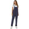 imageFlygo Womens Overalls Cotton Linen Overalls for Women Loose Fit Harem Wide Leg Jumpsuit with PocketsNavy