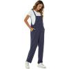 imageFlygo Womens Overalls Cotton Linen Overalls for Women Loose Fit Harem Wide Leg Jumpsuit with PocketsNavy