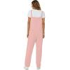 imageFlygo Womens Overalls Cotton Linen Overalls for Women Loose Fit Harem Wide Leg Jumpsuit with PocketsPink