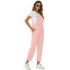 imageFlygo Womens Overalls Cotton Linen Overalls for Women Loose Fit Harem Wide Leg Jumpsuit with PocketsPink