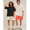 imageFlygo Men Oversized T Shirts Acid Washed Unisex Tee Loose Fit Short Sleeve Casual Streetwear Baggy Basic Tops Black L Large