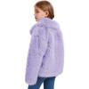 imageFlygo Girls Faux Fur Coat Kids Fluffy Long Sleeve Lapel Collar Open Front Jacket Warm Winter Shaggy Outwear with PocketsPurple